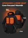 ORORO Upgraded Women's 4-Zone Softshell Heated Jacket with Detachable Hood