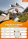 SABANI 35000mAh High-Capacity Compact Power Bank with 4 Built-In Charging Cables