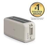 BELLA Slim 4-Slice Toaster with Extra-Wide Long Slots and Oatmilk Finish