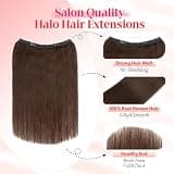 Rich Choices 12-Inch 100% Real Human Halo Extensions for Shorter Hair