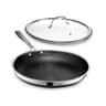 HexClad 12-Inch Hybrid Nonstick Frying Pan with Tempered Glass Lid and Stay-Cool Handle