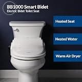Bio Bidet BB1000 Supreme High-Pressure Electric Bidet Toilet Seat with Tank Heater