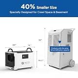 Moiswell 155-Pint Commercial Grade Dehumidifier with Heavy-Duty Built-in Pump