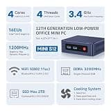 Beelink Mini S12 Micro PC, Intel N95 12th Gen, 16GB DDR4 RAM, 500GB SSD Drive
