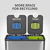 Simpli-Magic 18.5-Gallon Dual-Compartment Stainless Steel Step Trash Can
