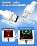 CFIAI 15,000mAh 22.5W Portable Charger with Built-In USB-C & Lightning Cables
