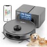 Smart Robot Vacuum and Mop Combo with 75-Day Self-Emptying Base and Voice Control