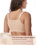 Lemorosy Plus-Size Front-Closure Posture Back Bra with Cushioned Straps