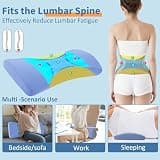 RESTCLOUD Adjustable Memory Foam Lumbar Support Pillow with Height Pads