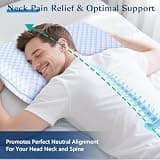 Iwacool Ultra Slim 2.25-Inch Cooling Gel Memory Foam Flat Pillow for Pain Relief