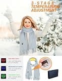 Lionrose Intelligent Rechargeable Electric Heating Scarf with Battery, Blue-Gray