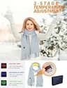 Lionrose Intelligent Rechargeable Electric Heating Scarf with Battery, Blue-Gray