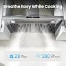 VIKIO HOME 30-Inch Wall Mount Range Hood with Ultra-Quiet 3-Speed Fan, 580 CFM