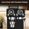 CHULUX Nero Espresso Machine with Built-in Conical Burr Grinder & Dual Screen
