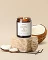 AOOVOO Coconut Vanilla Scented 100% Pure Soy Wax Candle for Home, 9 Ounces