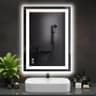 DUMOS 24.1" x 32.1" Dual-Zone LED Bathroom Mirror with Stepless Dimming