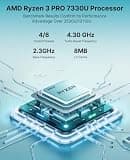 ACEMAGIC K1 Mini PC with AMD Ryzen Embedded R2544, Built-In Power Supply
