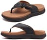 KuaiLu Mens Thick Cushioned Recovery Flip Flop with Adjustable Hook-and-Loop Strap