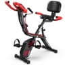 pooboo 4-in-1 Foldable Magnetic Exercise Bike with Arm Resistance Bands
