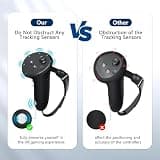 AMVR Upgraded Anti-Slip Silicone Controller Grips Cover with Knuckle Straps for Quest 3