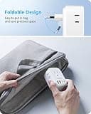 Lencent Foldable European Power Adapter with 4 AC Outlets and 4 USB Ports