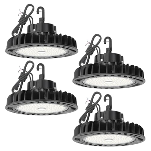 HYPERLITE 150W UFO LED High Bay Lights, 21,750lm 5000K Dimmable, 4-Pack