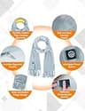 Lionrose Intelligent Rechargeable Electric Heating Scarf with Battery, Blue-Gray