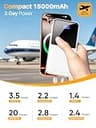 CFIAI 15,000mAh 22.5W Portable Charger with Built-In USB-C & Lightning Cables