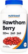 Nutricost Pure Hawthorn Berry 550mg Vegetarian Capsules 240-Day Supply