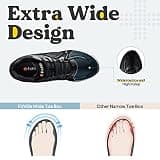 FitVille Men's Rebound Core Extra Wide Orthopedic Walking Shoe for Plantar Fasciitis