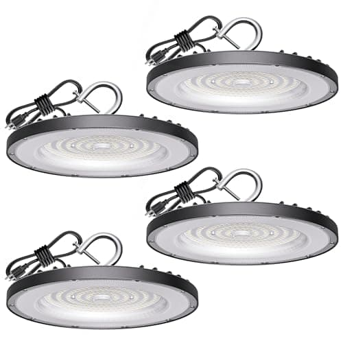 Premium 200W UFO LED High Bay Light, 30,000lm 5000K ETL Listed Waterproof, 4-Pack
