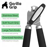 Gorilla Grip Heavy Duty Stainless Steel Smooth Edge Manual Can Opener Tool