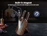 SYOKAMI 7-Piece High-Carbon Japanese Style Kitchen Knife Set with Magnetic Block