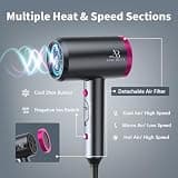 Anne Betty 1800W Advanced Ionic Hair Dryer with Ergonomic Travel Design