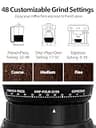 Aromaster Conical Burr Coffee Grinder with Anti-Static Tech and 48 Settings