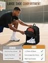 Celvetch Basketball Backpack with Oversized Shoe Compartment & Laptop Sleeve