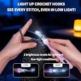 SPEENSUN Light Up Crochet Hook Set with Manual Stitch Counter and 18 Resizable Heads