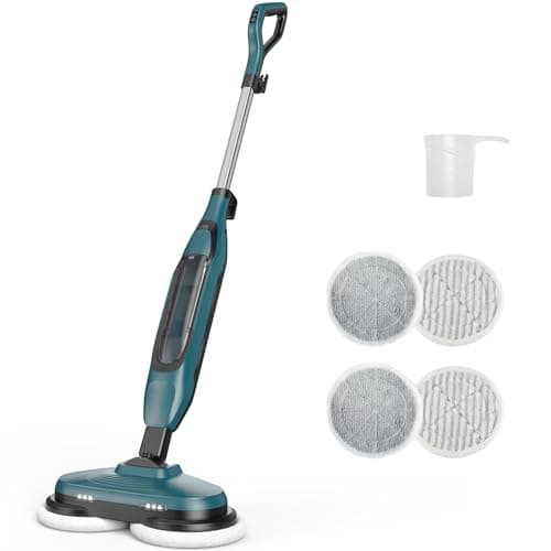 OLIXIS Adjustable Steam Mop with Rotating Pads and Dual Steam Levels