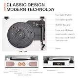 Vintage 3-Speed Vinyl Record Player with Built-in Speakers & EQ Controls