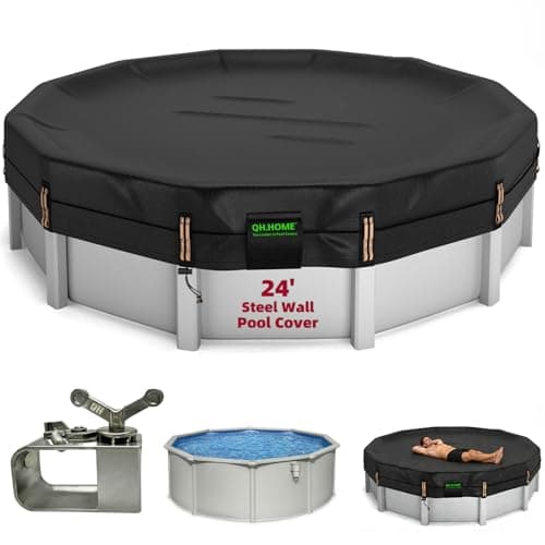 QH.HOME 550D Extra-Thick Winter Pool Cover Designed for Steel Wall Pools