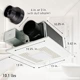 Panasonic WhisperFit Ceiling Mount Bathroom Exhaust Fan with Dimmable LED Light