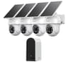 ANSQUE 2K Solar Wireless Outdoor Security 4-Camera System with Homebase Extender