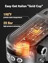 Neretva Vintage-Inspired 20-Bar Espresso Machine with LED Temperature Monitor