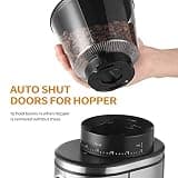 Ollygrin Conical Burr Coffee Grinder with Auto-Locking 10-Ounce Hopper