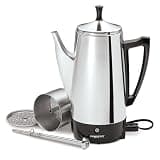 Presto 02811 12-Cup Stainless Steel Electric Coffee Percolator with Stay-Cool Handle