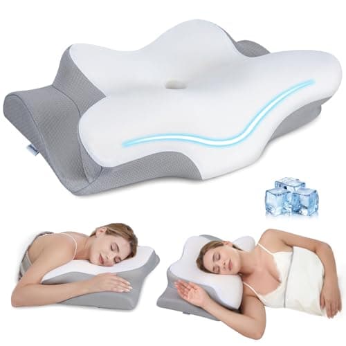 Missleep Dual-Height Ergonomic Memory Foam Pillow with Breathable Ice Silk Cover