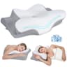 Missleep Dual-Height Ergonomic Memory Foam Pillow with Breathable Ice Silk Cover