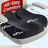 5 STARS UNITED XX-Large 18x17-Inch Medium-Firm Memory Foam Executive Seat Cushion
