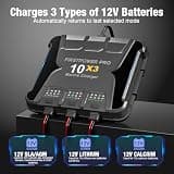 Upgraded 30A 3-Bank Smart Waterproof Marine Battery Charger for SLA/Lithium