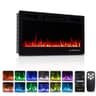 ROVSUN 36-Inch App-Controlled Electric Fireplace with Remote and 1500W Heater